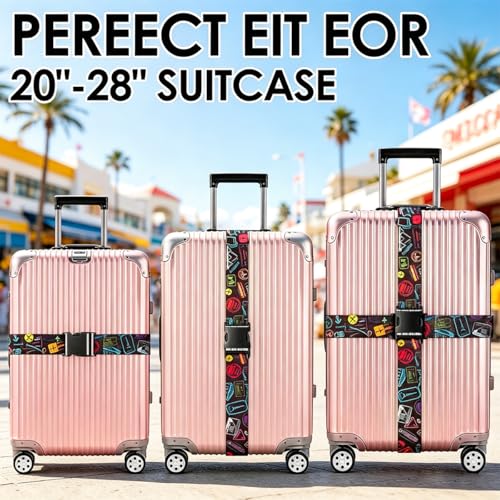 4 Pack Luggage Straps for Suitcases Adjustable Luggage Belt Suitcase Strap Travel Bag Accessories (4 Count)