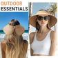 Sun Visor Hats for Women Wide Brim Straw Packable Beach Hat White