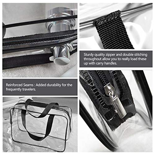 5Pcs Crystal Clear PVC Travel Toiletry Bag Kit for Women Men (5 Count)