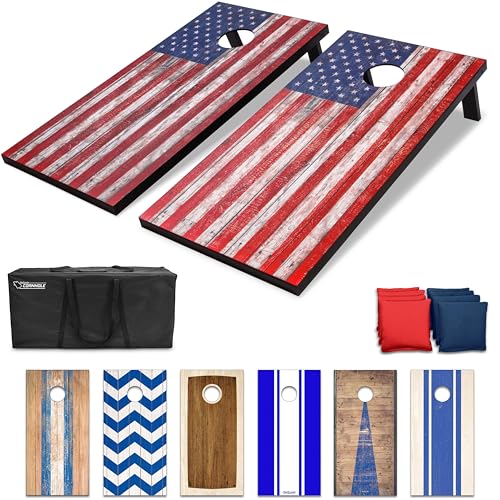 4 x 2 ft American Flag Design Cornhole Game Set