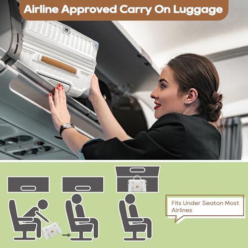 20in Carry On Luggage with Cup Holder and USB Port