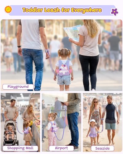 3 in 1 Toddler Harness Leash with Key Lock for Girls Cute Unicorn