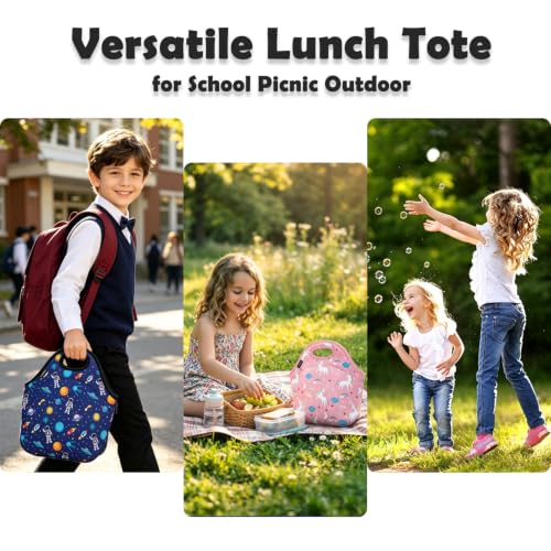 Neoprene kids Lunch box Insulated Soft Bag Mini Cooler Thermal Meal Tote Kit for Boys