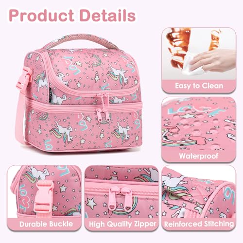 Double Decker Cooler Insulated Lunch Bag Large Tote for Boys