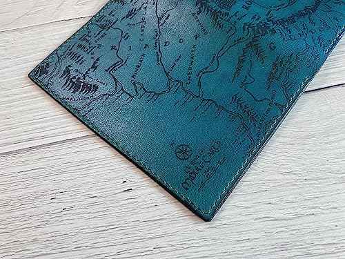 Handmade genuine Leather Wallet Map engrave