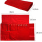 Velvet Travel Jewelry Case Roll Bag Organizer for Necklace Bracelet Earrings Ring (Black) (Red)
