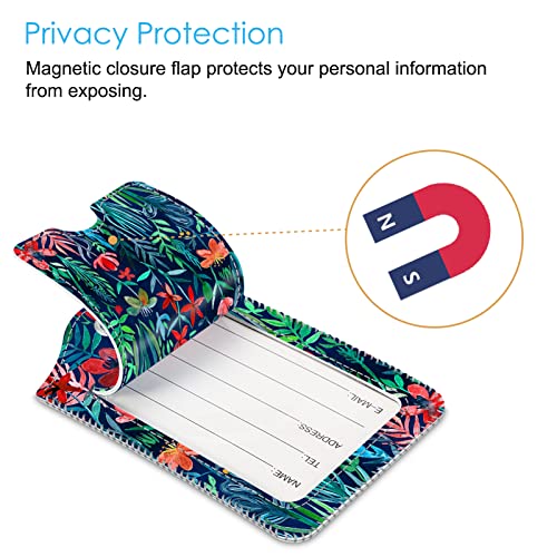 Luggage Tags Privacy Cover ID Label for Travel Bag Suitcase (2 Count)