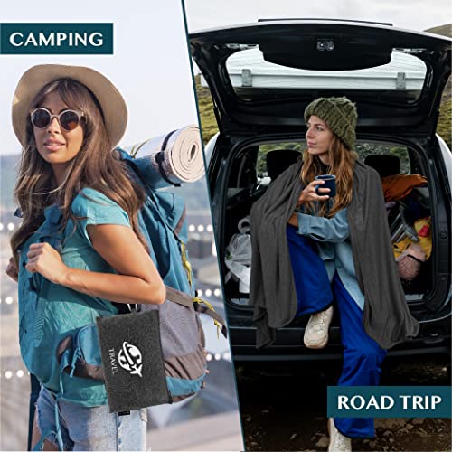 Travel Blanket Airplane Compact with Bag