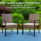 Wicker Patio Dining Chairs Set of 2 with Removable Cushions (2 Count)