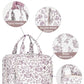 Hanging Floral Toiletry Bag for Women Travel Makeup Bag Organizer Toiletries Bag for Travel Size Essentials Accessories Cosmetics