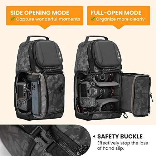Camera Sling Bag DSLR Sling Backpack for Photographers with Waterproof Raincover Tripod Holder TR