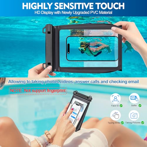 Large Floating Waterproof Phone Pouch [with Sealing Strip] Black