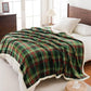 Sherpa Fleece Throw Blanket 80" x 90" Reversible Plush Fluffy Large Big Blanket Lattice Flannel Blankets for All Season Use