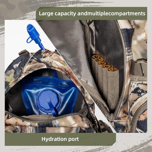 Hunting Backpack for Men Camo Hunting Day Pack for Rifle Bow 35L