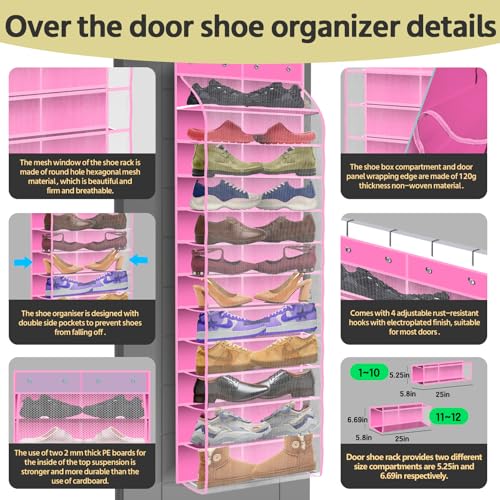12 Pocket Over the Door Shoe Organizer