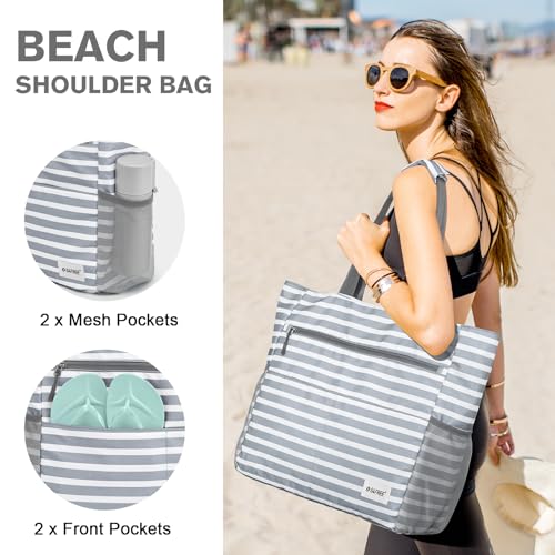 Beach Bag Waterproof Sandproof Large Capacity Foldable for Women