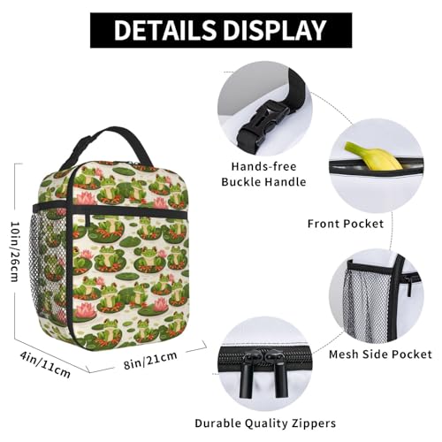 Frog Insulated Lunch Box for Women Men Frog Lunch Bag for Travel