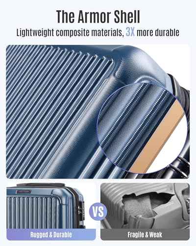 20 Inch Carry On Luggage 22x14x9 Airline Approved (3 Piece)