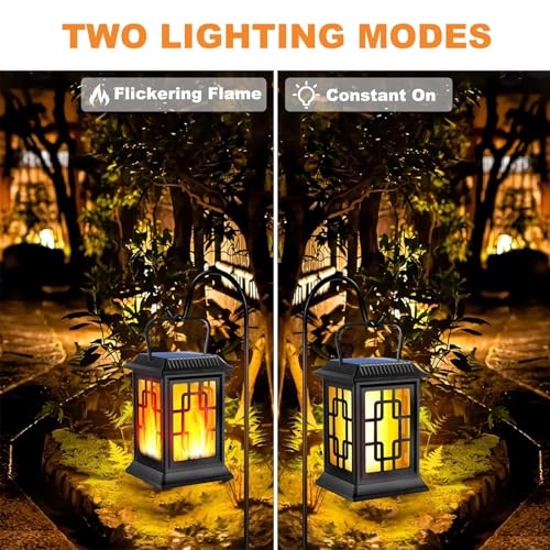 Solar Lantern Outdoor Flickering Flame Hanging Solar Lights (4 Count)