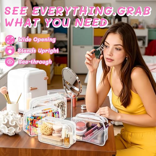 12 Pieces Clear Makeup Bags Bulk (12 Count)