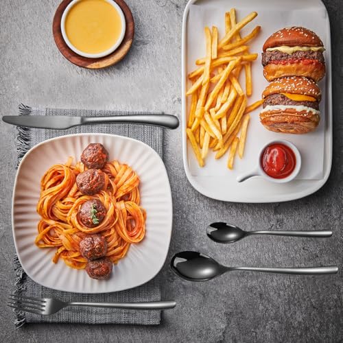 6 Pieces Stainless Steel Flatware Set Portable Reusable Cutlery Set Travel Utensils Set Including Chopsticks Knife Fork Spoon Straws Cleaning Brush Dishwasher Safe (6 Count)