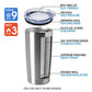 20oz Tumblers Bulk Stainless Steel Cups with Lid Double Wall Vacuum Insulated Coffee Mugs for Cold & Hot Drinks Pack