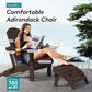 Outdoor Adirondack Chair Set of 4 with Cup Holders (4 Count)