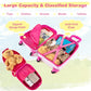 Kids Luggage 12" Toddler Backpack & 16" Travel Suitcase with Wheels (2 Count)