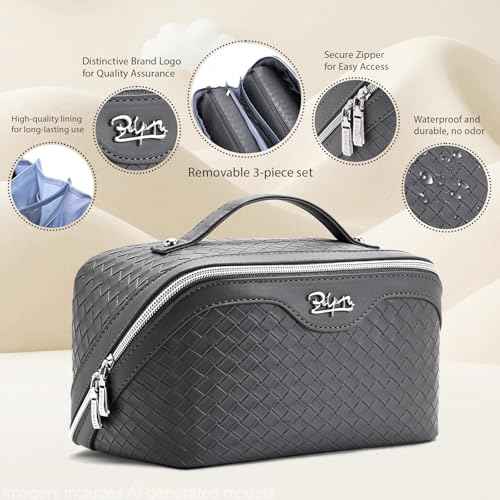 Travel Makeup Bag Cosmetic Bags for Women (3 Count)