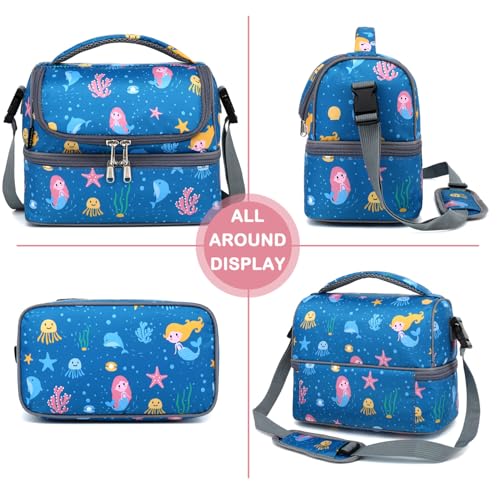 Double Decker Cooler Insulated Lunch Bag Large Tote for Boys