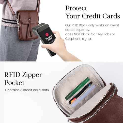 Genuine Leather Small Crossbody Bags for Women Cell Phone Purse