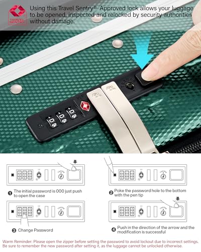 24 Inch Checked Luggage Front Opening Rolling Suitcase Hard Sided Luggage with Spinner Wheels Travel Luggagefor Woman Men