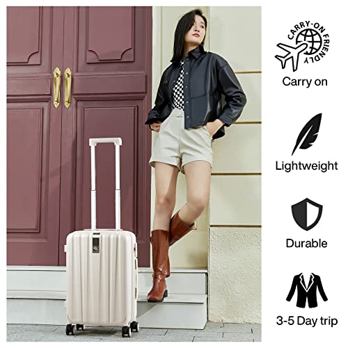 20 Inch Carry on Luggage 22x14x9 Airline Approved Lightweight PC Hard Shell Suitcase with Spinner Wheels Rolling Travel Bag Christmas Birthday Gifts
