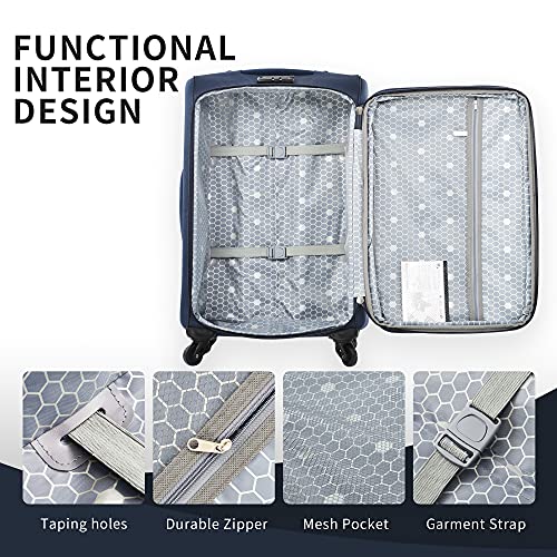 Softside Luggage Set Softshell Lightweight 3 Piece Spinner Suitcase (3 Count)