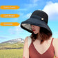 Women Summer Mesh Sun Hats Floppy Wide Brim UV Protection Fishing Hat Beach Hiking Garden Travel Lawn Work Cap Chin Strap