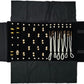 Velvet Travel Jewelry Case Roll Bag Organizer for Necklace Bracelet Earrings Ring (Black) (Black(2+6+6))