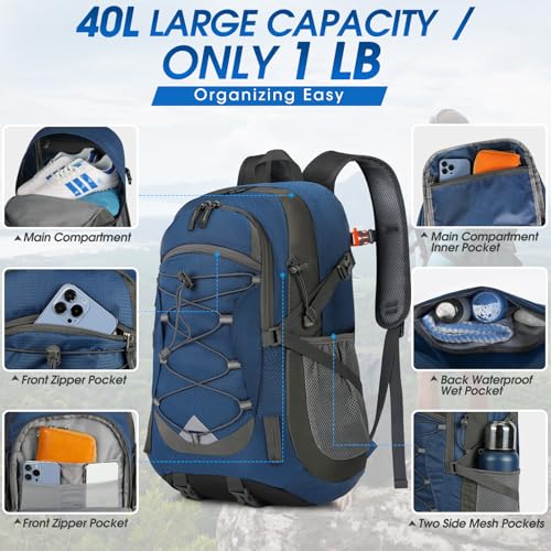 Hiking Backpack 40L Packable Lightweight Camping Daypack Men Women