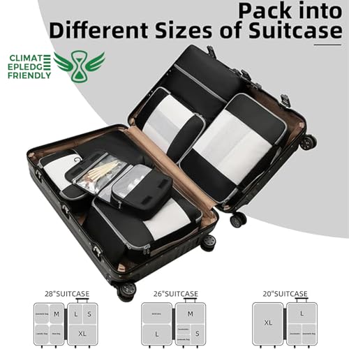 8 Set Packing Cubes Various Sizes Packing Organizer for Travel Accessories Luggage Carry On Suitcase