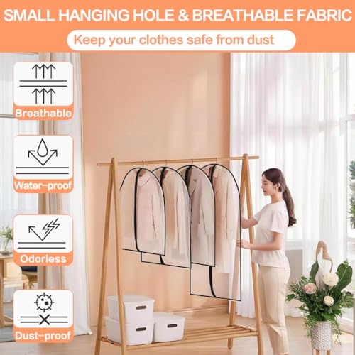 Clear Garment Bags Clothes Covers (12 Count)
