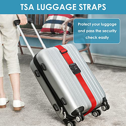 2 Pack Luggage Straps for Suitcases with TSA Lock