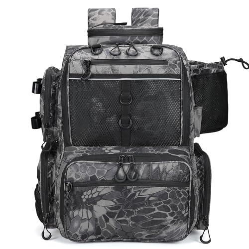 Fishing Tackle Backpack with Rod Holders
