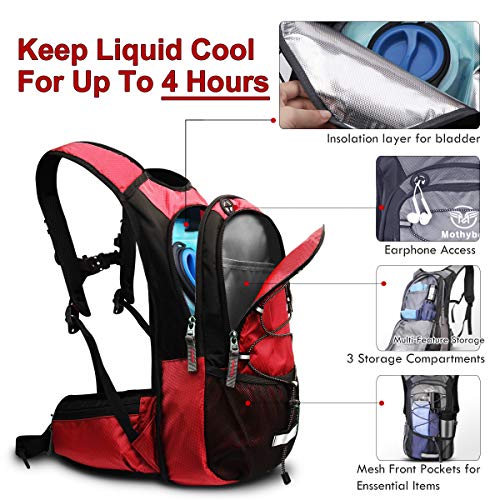 Insulated Hydration Backpack Pack with 3L BPA Free Leak Proof Water Bladder