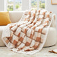 Super Soft Faux Rabbit Fur Sherpa Fleece Throw Blanket