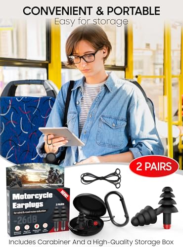 Motorcycle Ear Plugs for Wind Noise Reduction (2 Count)