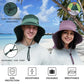 Cooling Sun Hat for Men Women UPF50+ Wide Brim Fishing Hat with Neck Flap Adjustable Foldable Bucket Hat for Hiking Purple