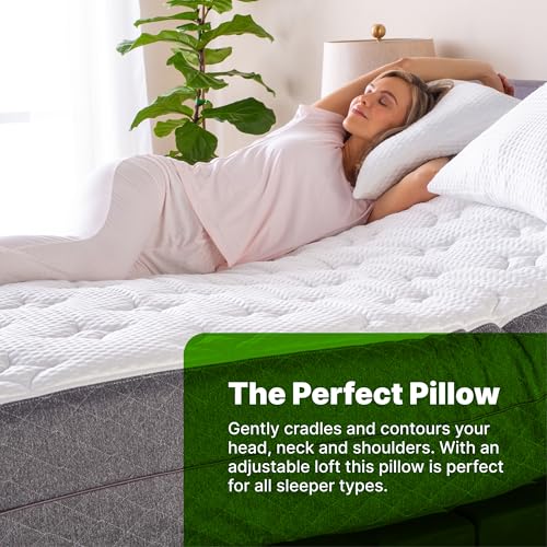 Shredded Memory Foam Pillow with Adjustable Gel Memory Foam and Cooling Breathable Cover
