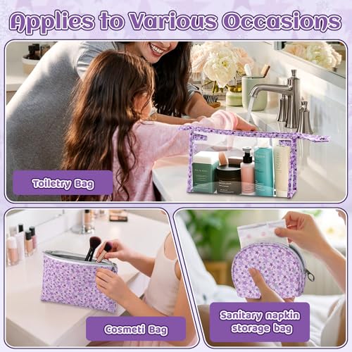 3 Pieces Purple Makeup Bags (3 Count)