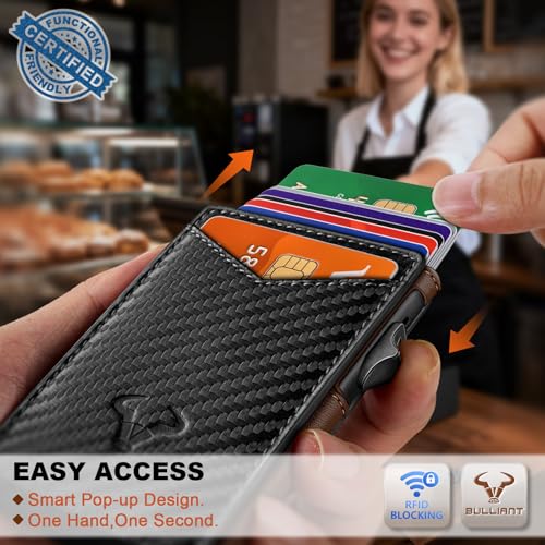 Men Slim Magnetic Leather Wallet Metal Case Money Clip 9 Cards