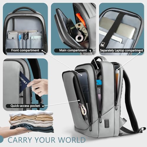 Laptop Backpack for Men for 15.6 Inch Computer Bag with USB A&C Charger