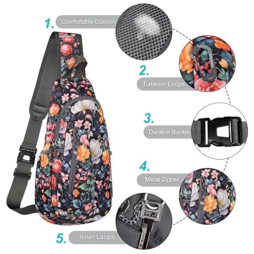 Small Sling Bag Lightweight Crossbody Bag for Easter Gifts Women Men Hiking Backpack Travel Shoulder Bag Chest Daypack for Gym Work Outdoor Sports Mix